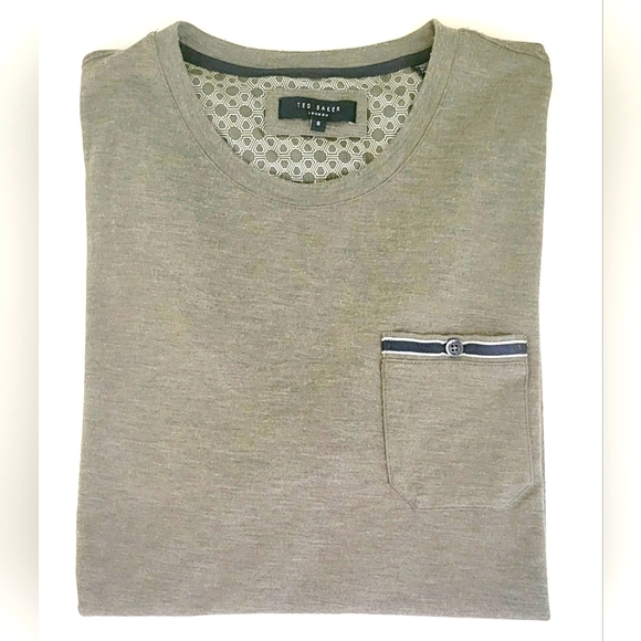 *Sold* Ted Baker London Men's Khaos Green Slim Fit Tee Shirt Short Sleeve - Picture 4 of 13